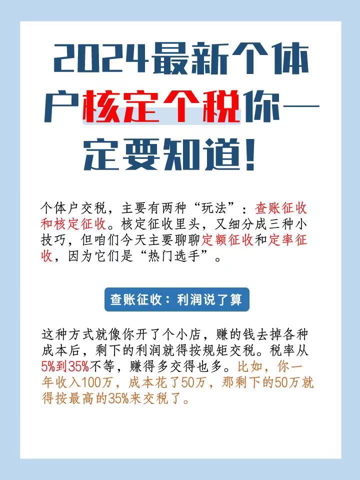山东2024最新个体户核定个税你一定要知道！